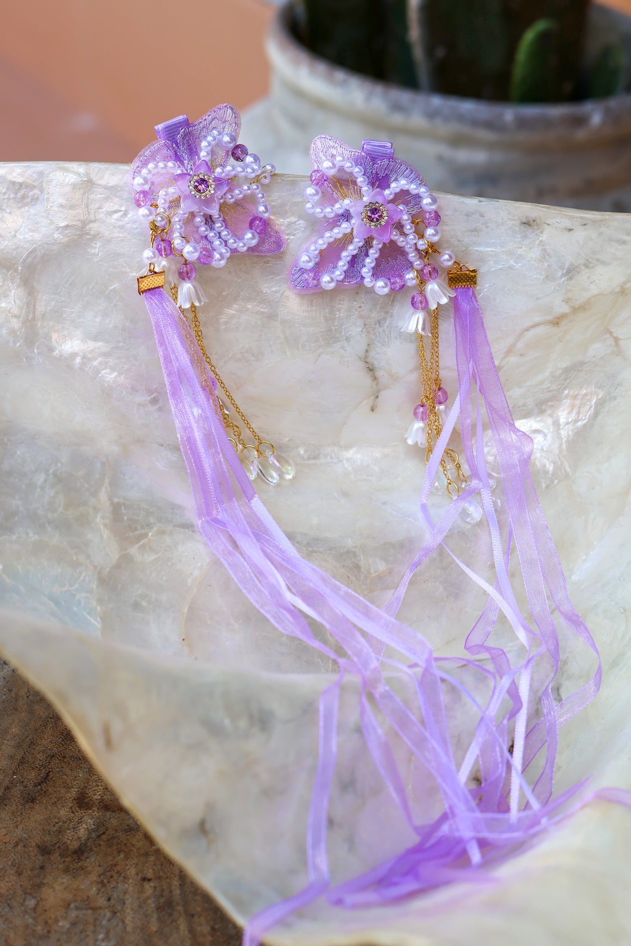 Purple Butterfly Hair / Boots Clips - 2pk