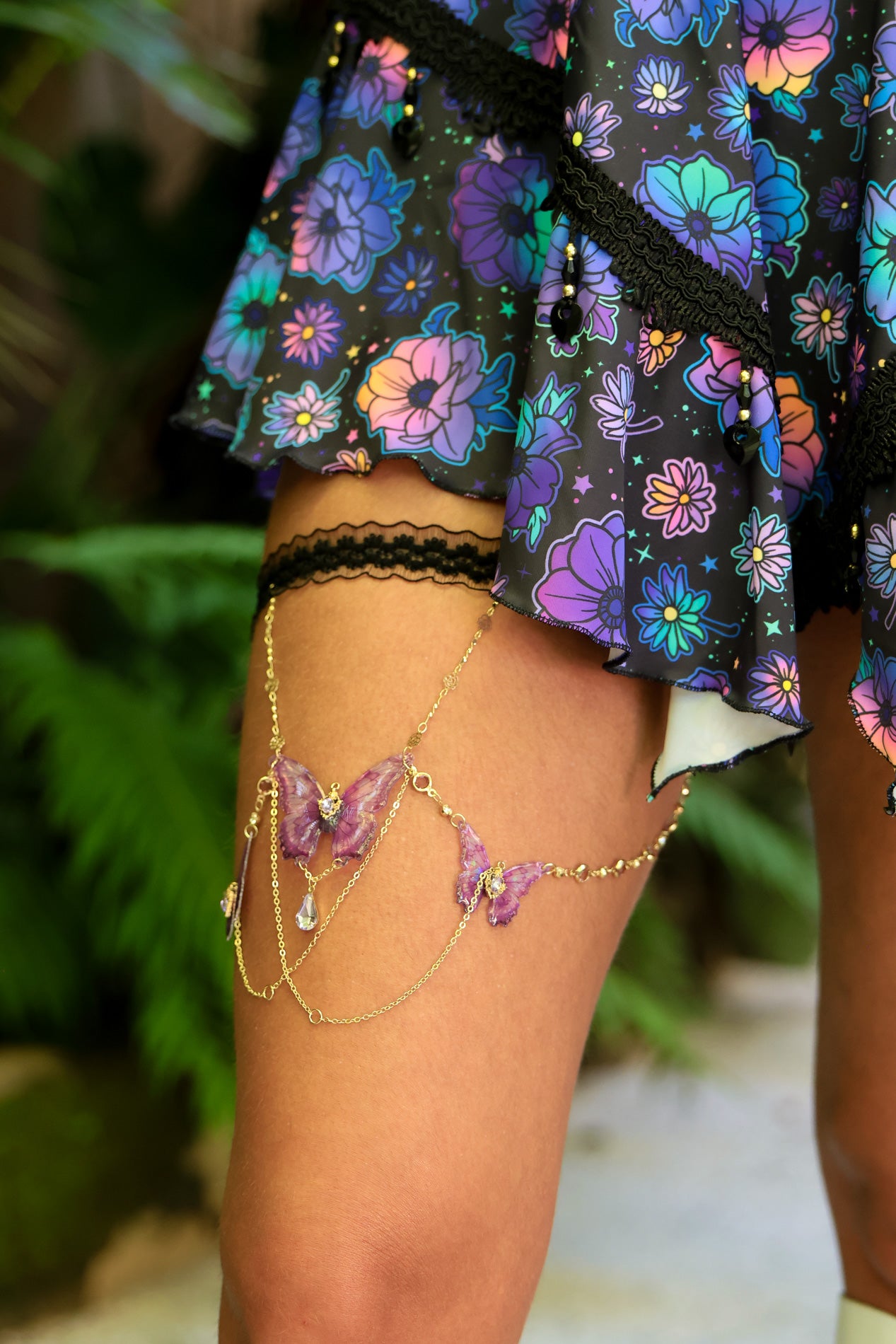 Purple Butterfly Leg Harness