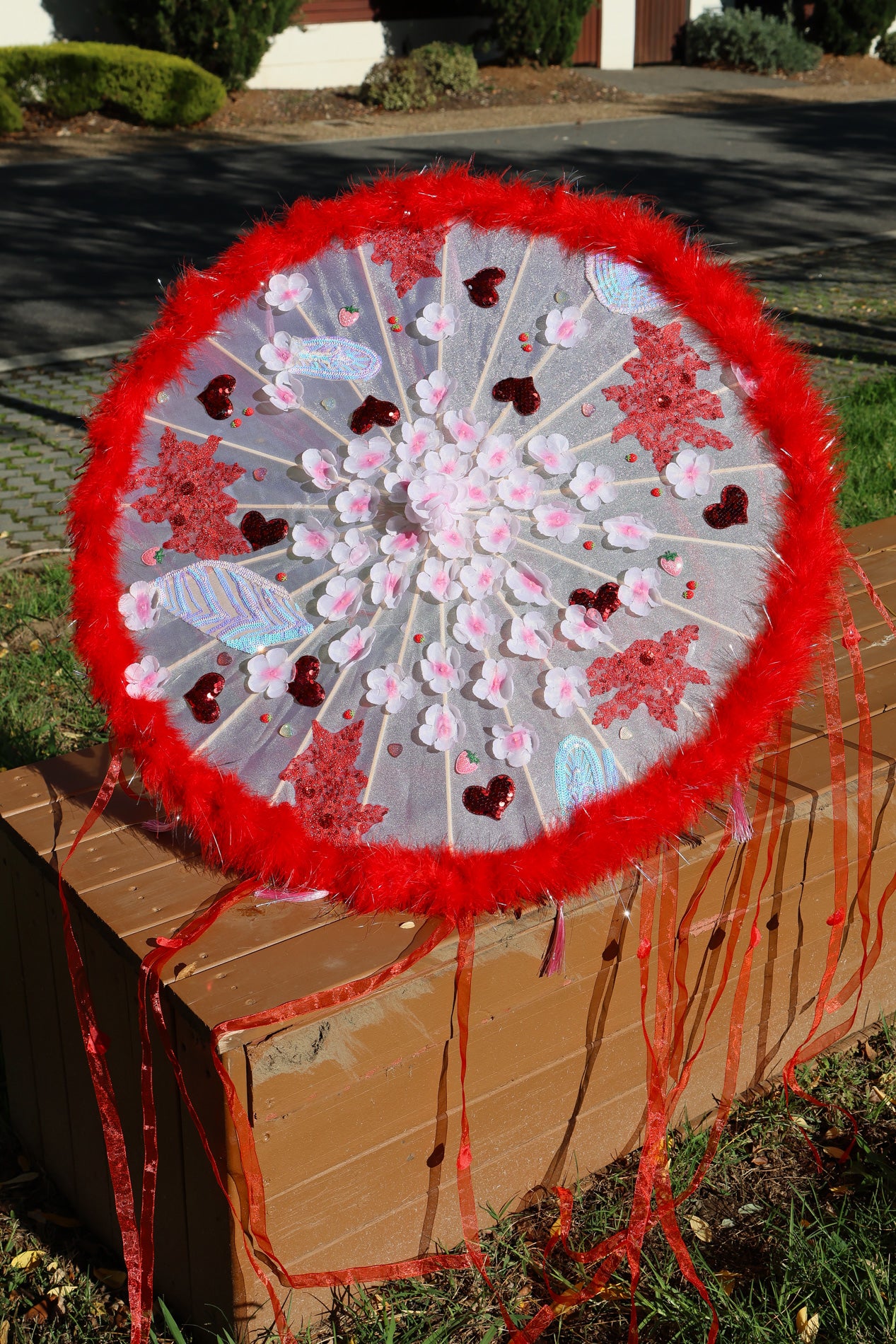 Strawberry Hearts Parasol