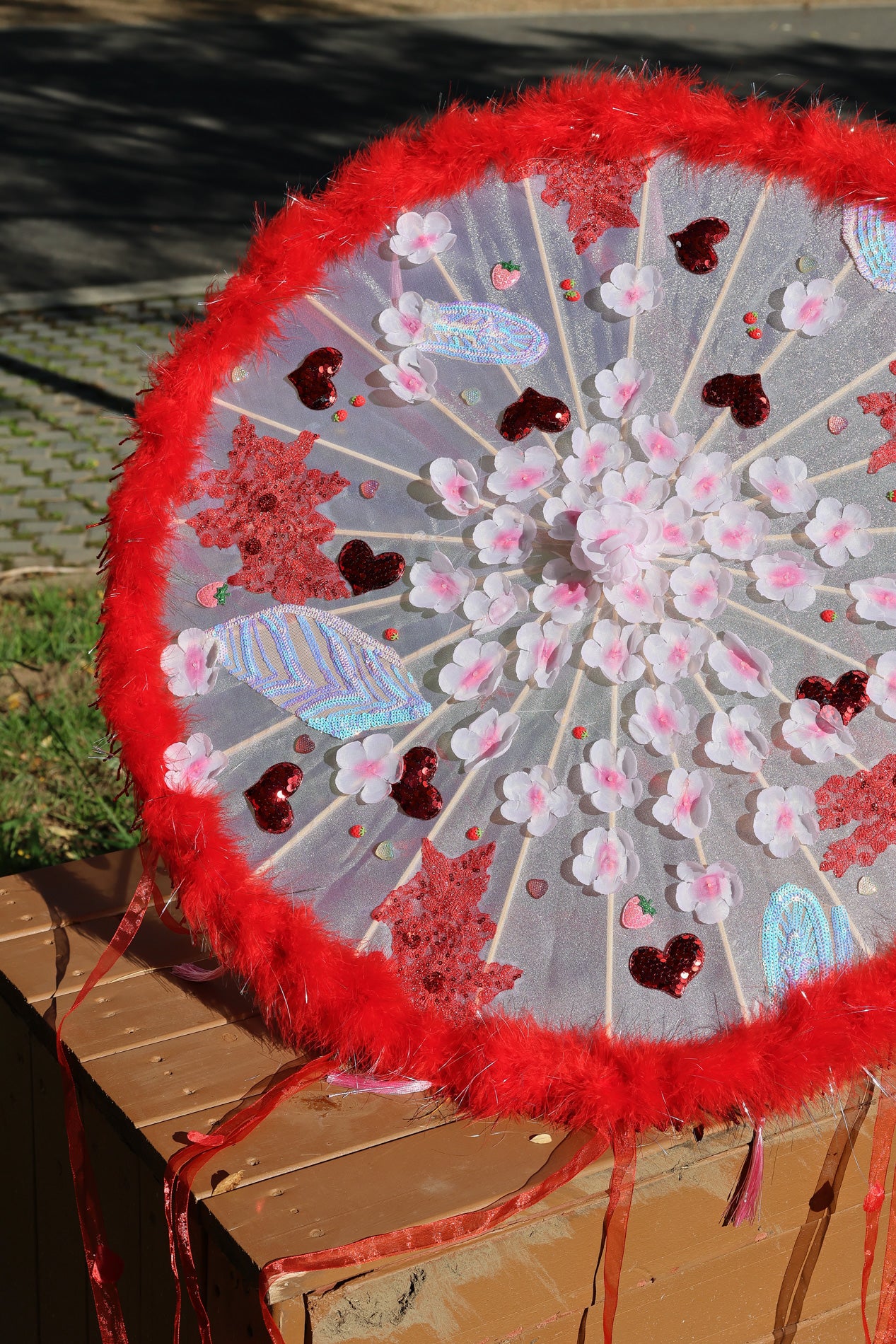 Strawberry Hearts Parasol