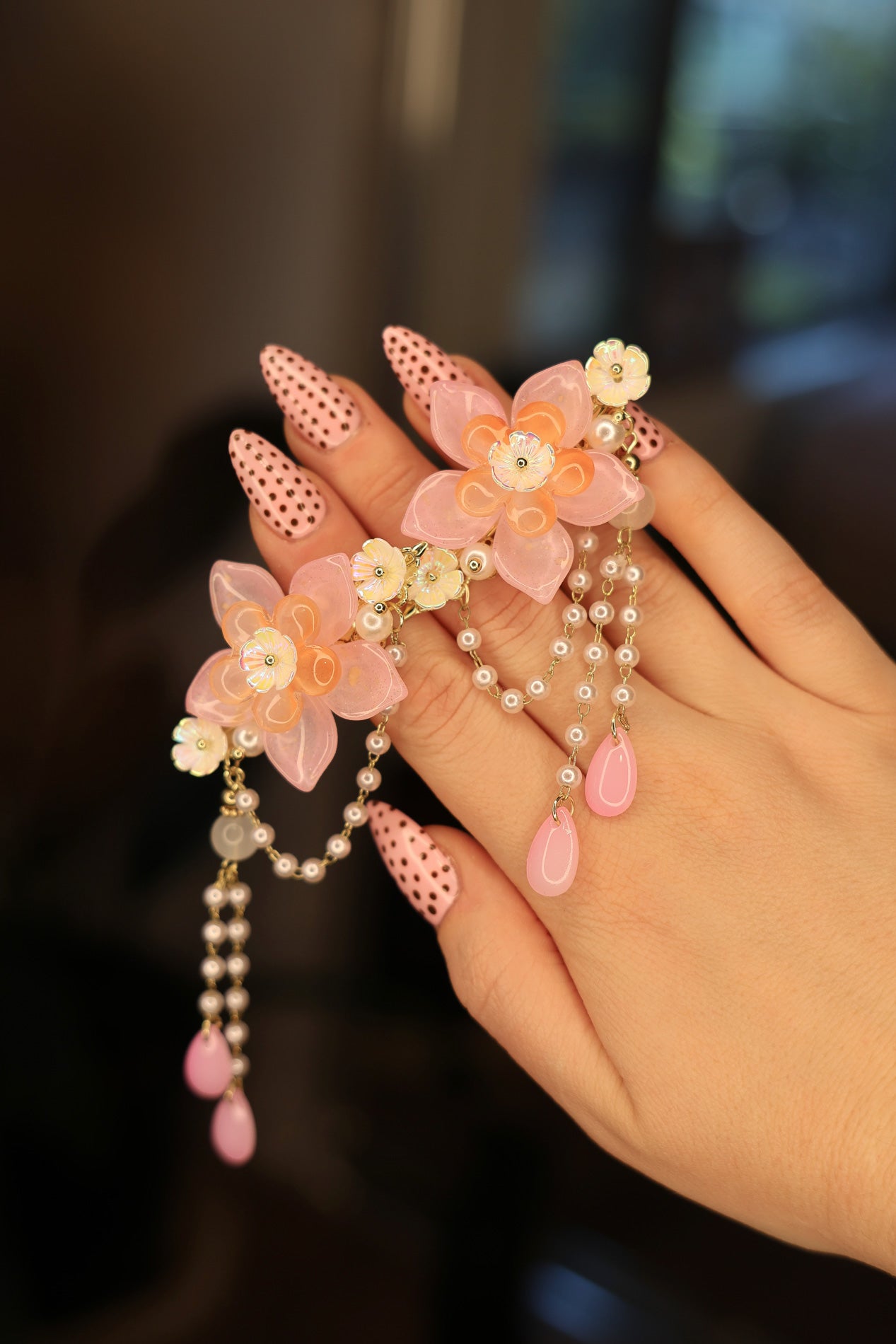 Pink Floral Hair / Boots Clips - 2pk