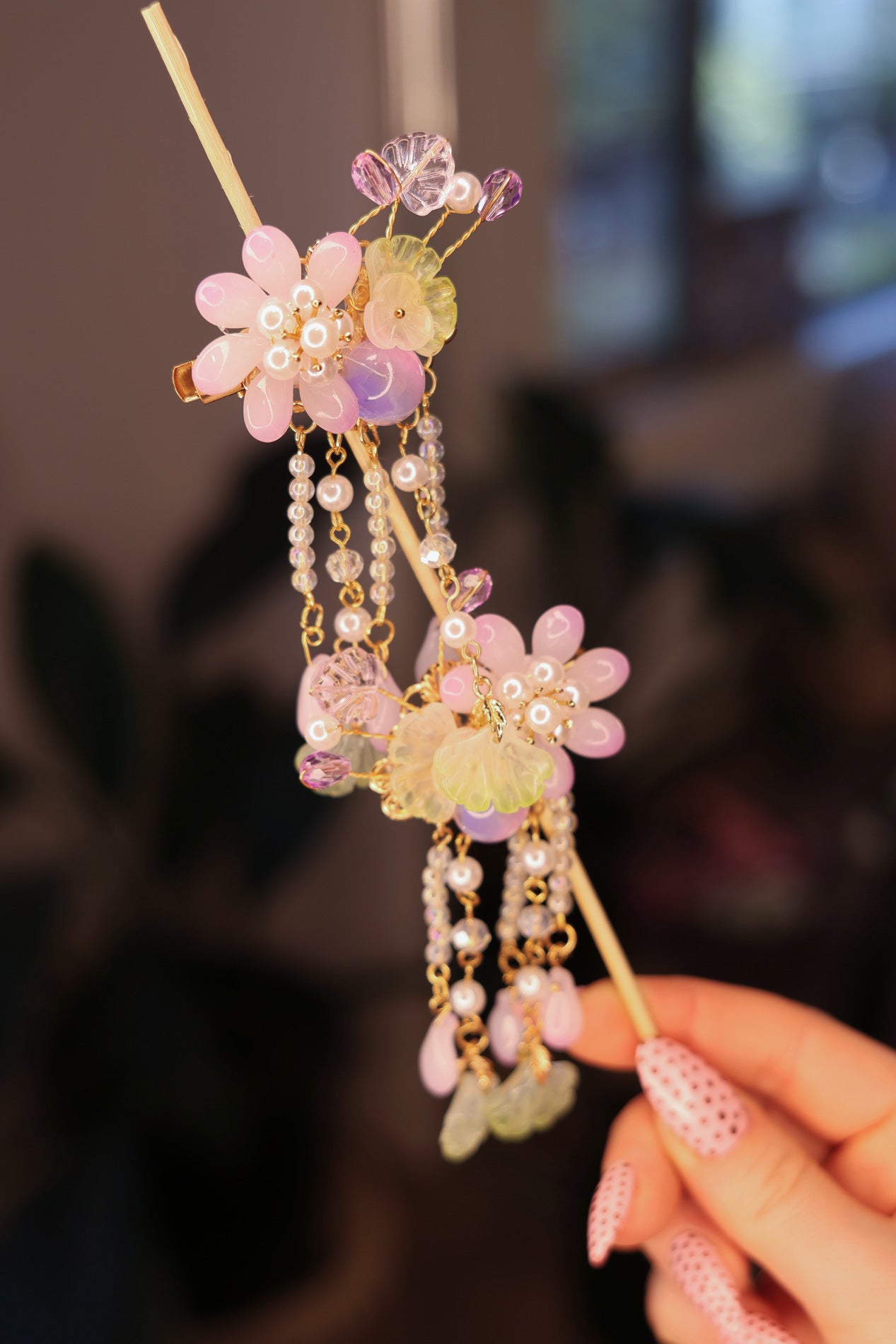 Purple Floral Hair / Boots Clips - 2pk