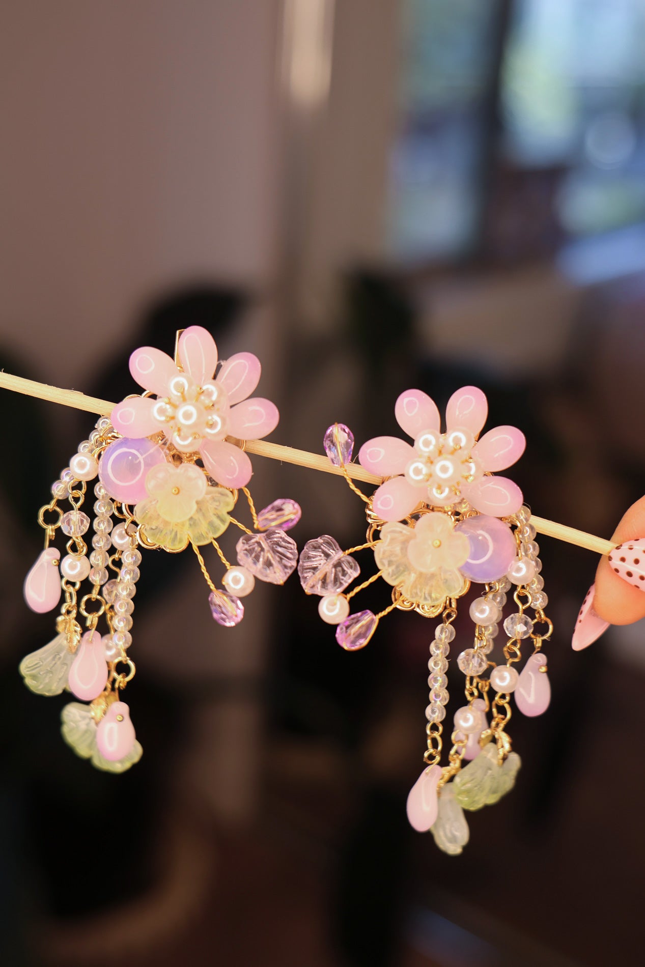 Purple Floral Hair / Boots Clips - 2pk