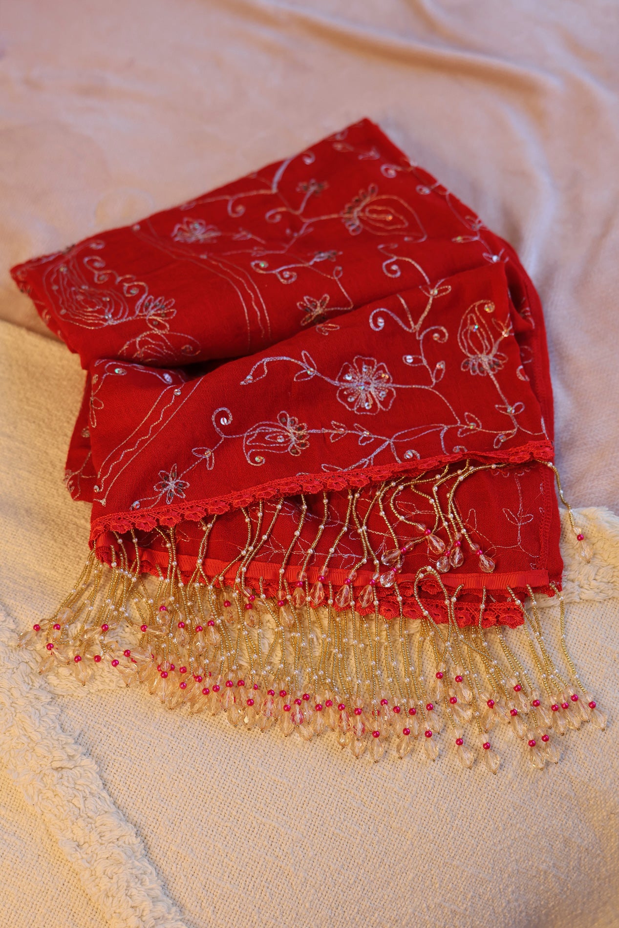 Red Princess Pashmina - One Of A Kind