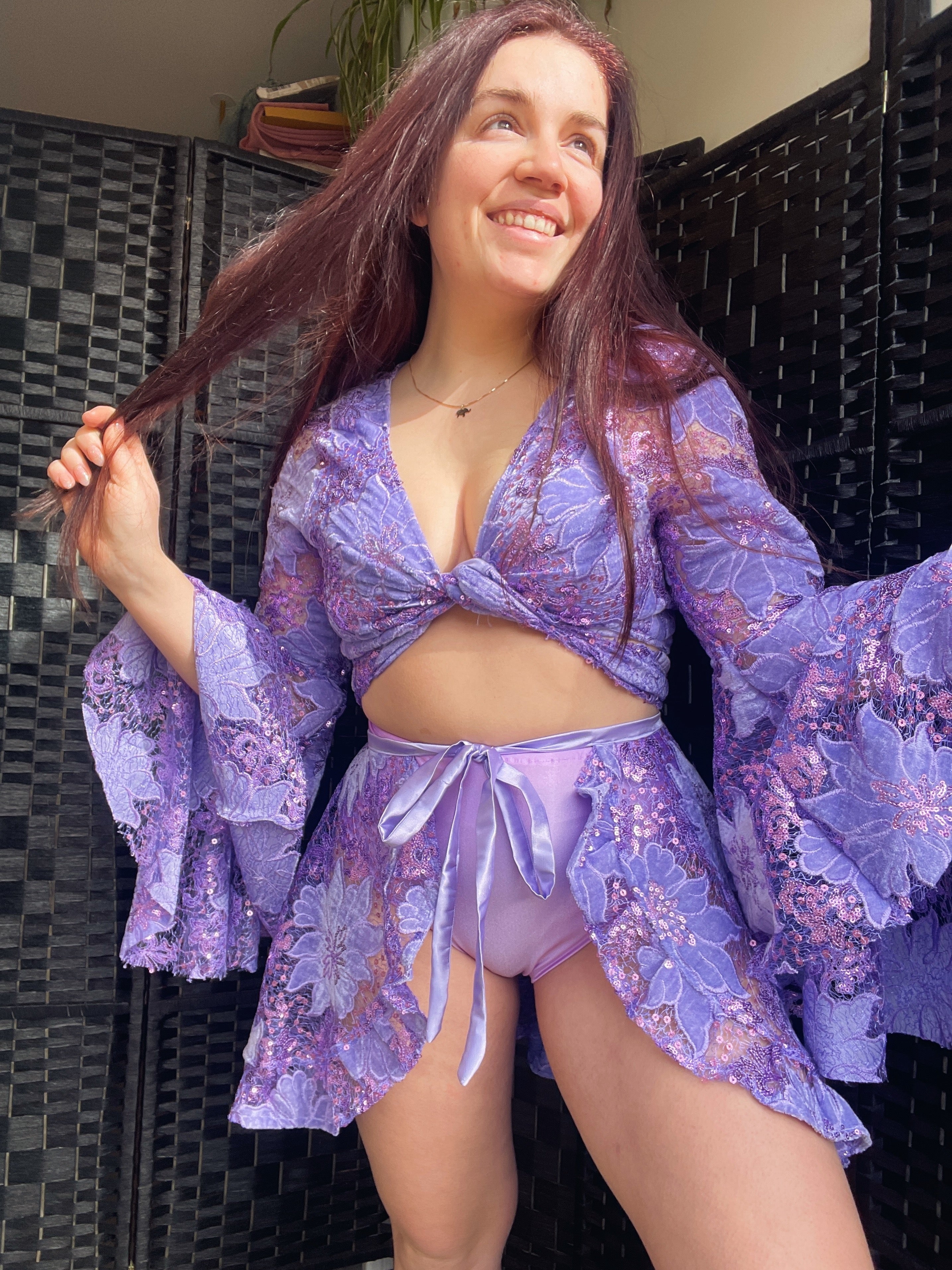 Create Your Own - Flare Sleeve Wrap Top, Wrap Skirt and Bloomers Set