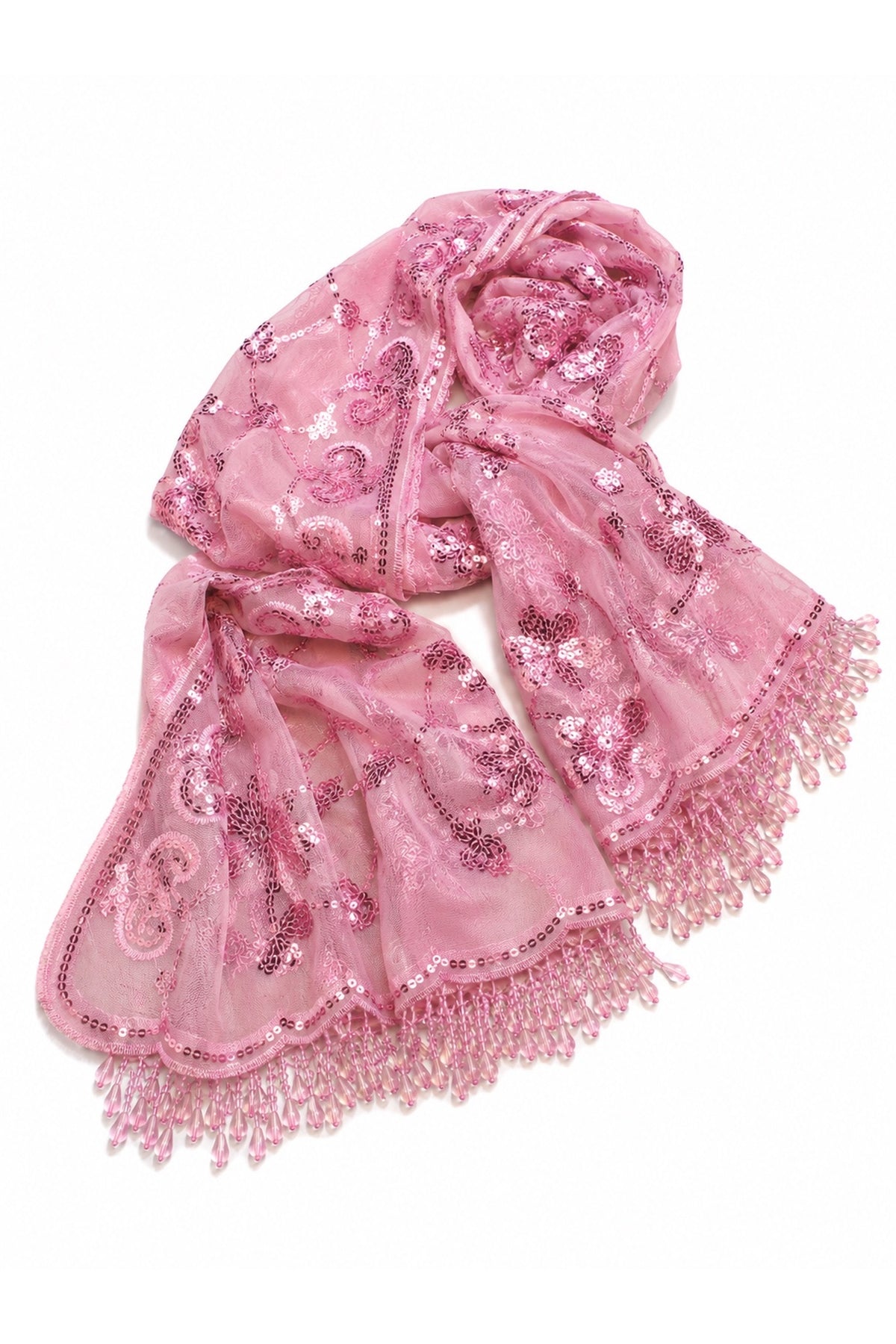 Pink Sequin Pashmina