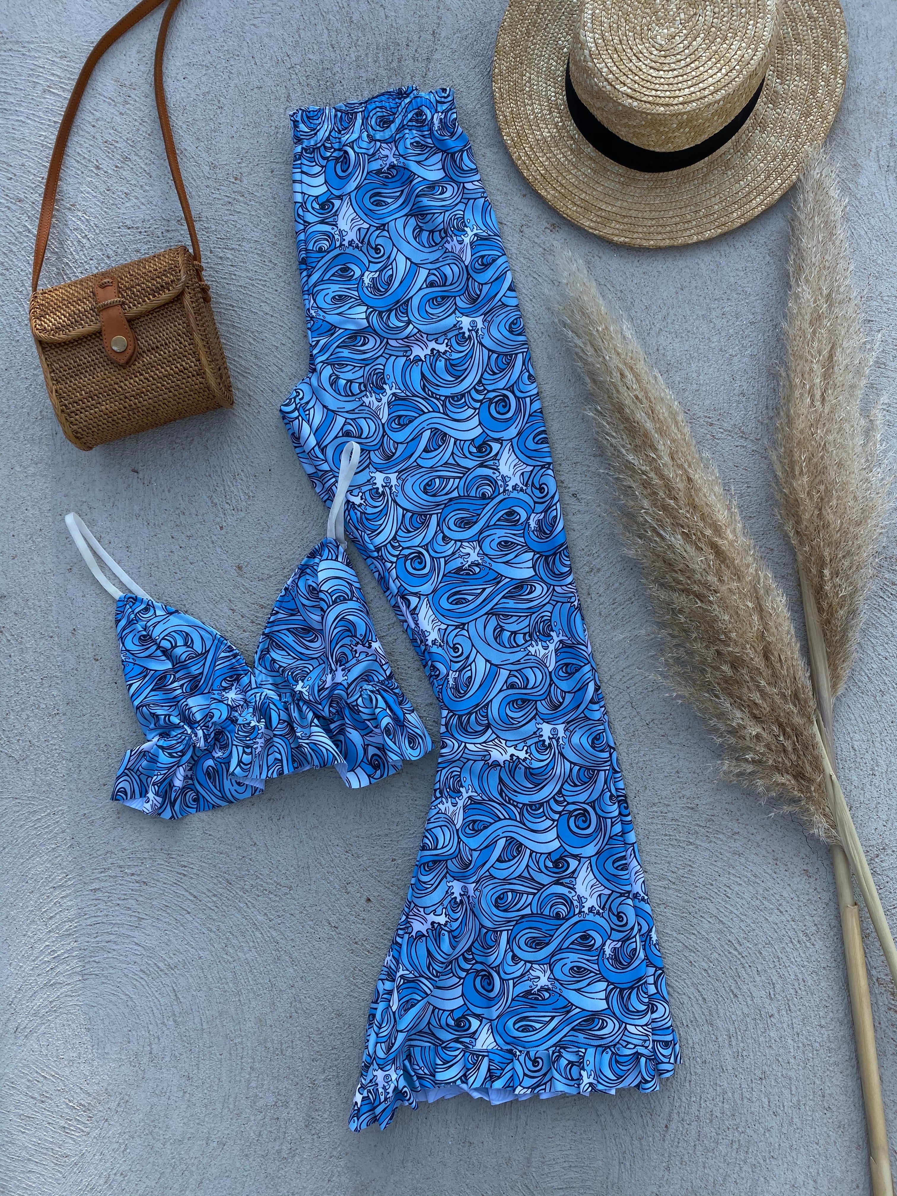 Create Your Own - Stretch Flares and Lace Up Bralette Set