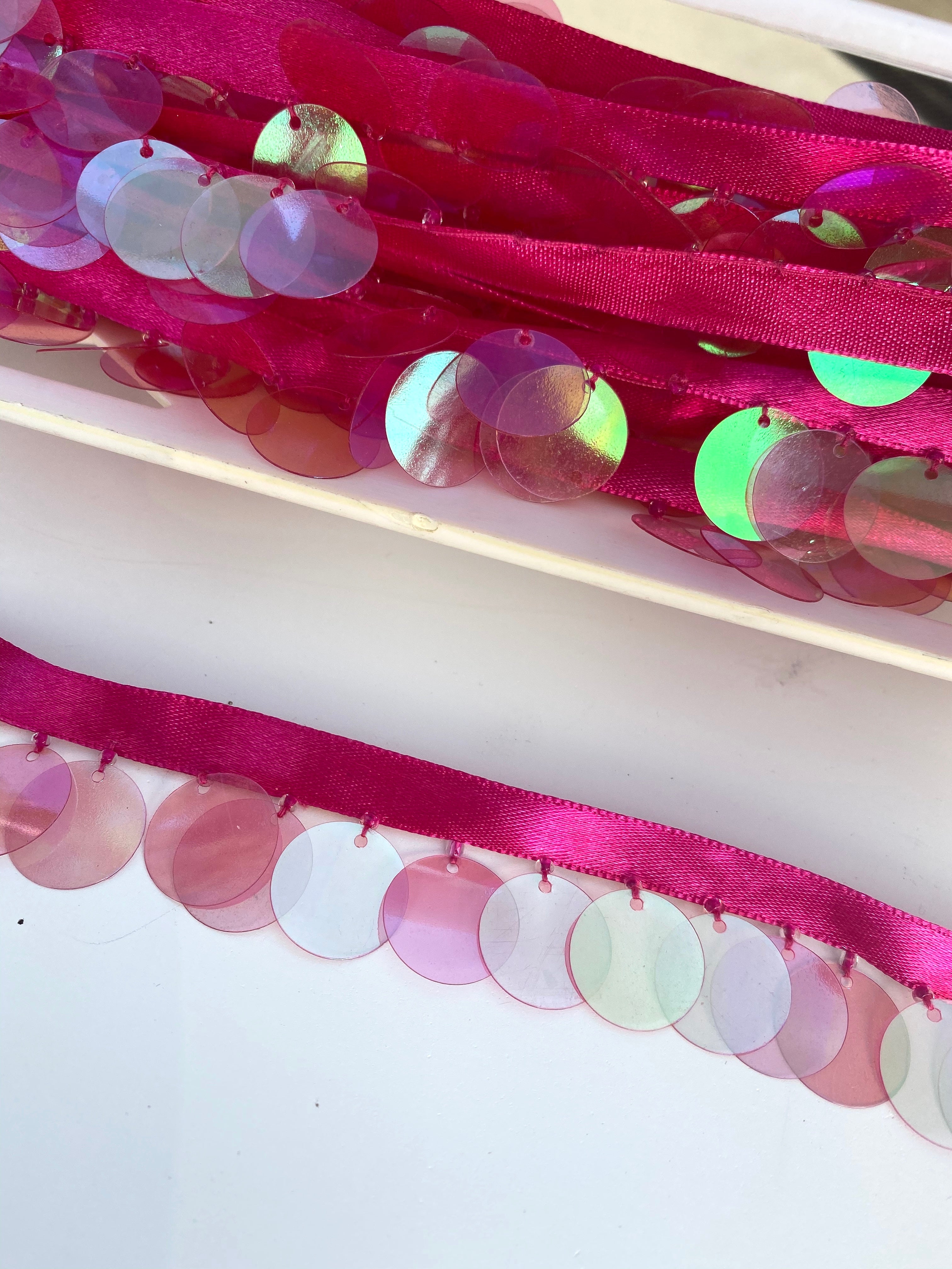 Hot Pink Beaded Sequin