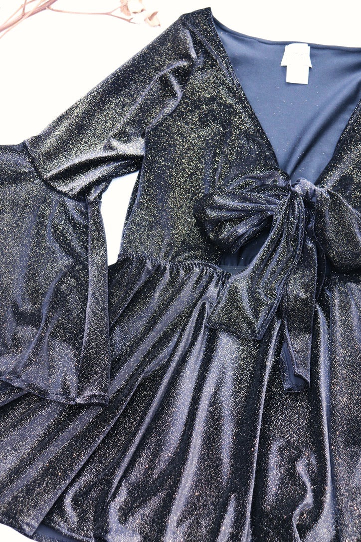 Create Your Own - Tie Front Flare Sleeve Dress