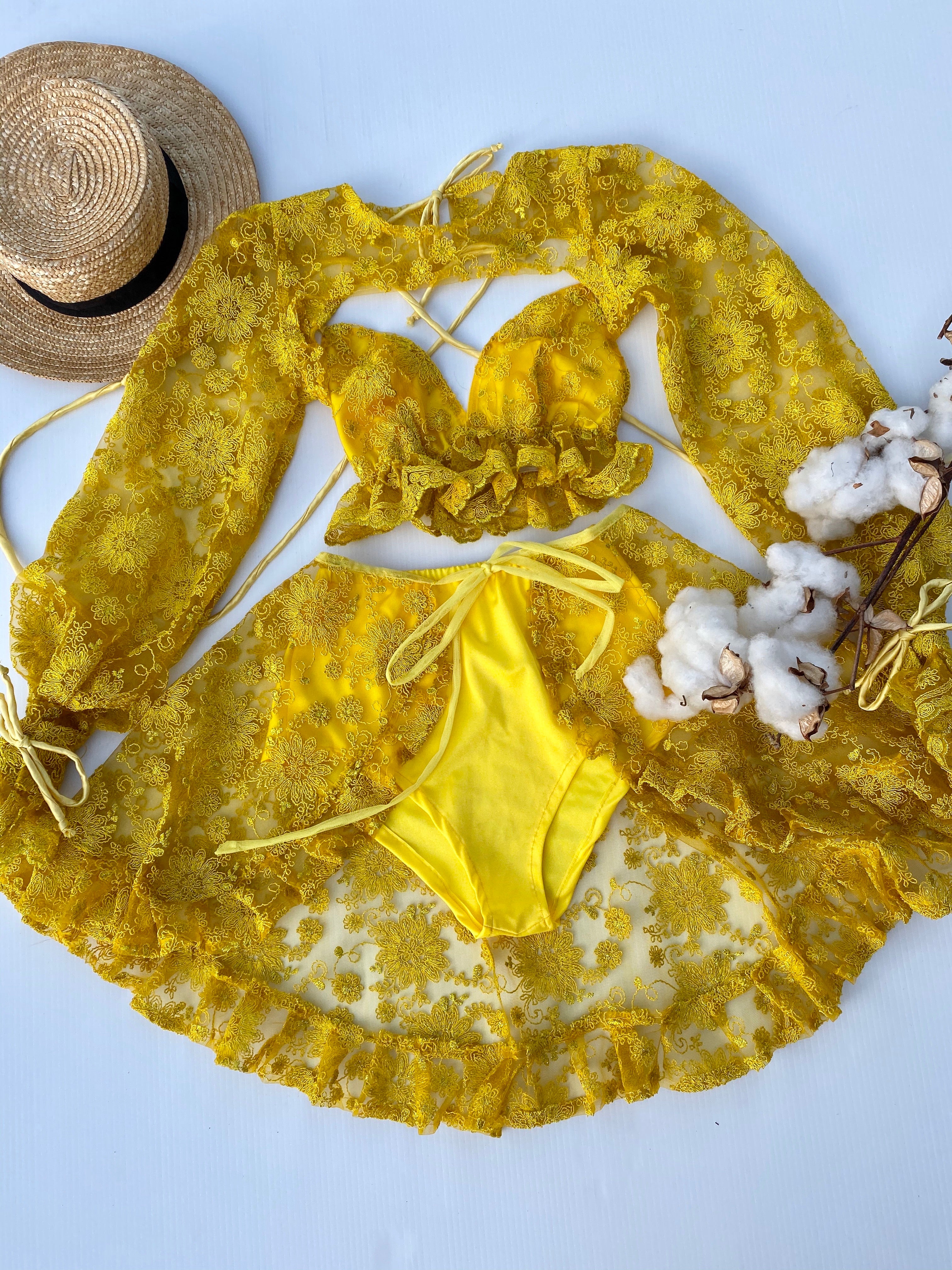 Create Your Own - Laura Lace Top, Wrap Skirt and Bloomers Set