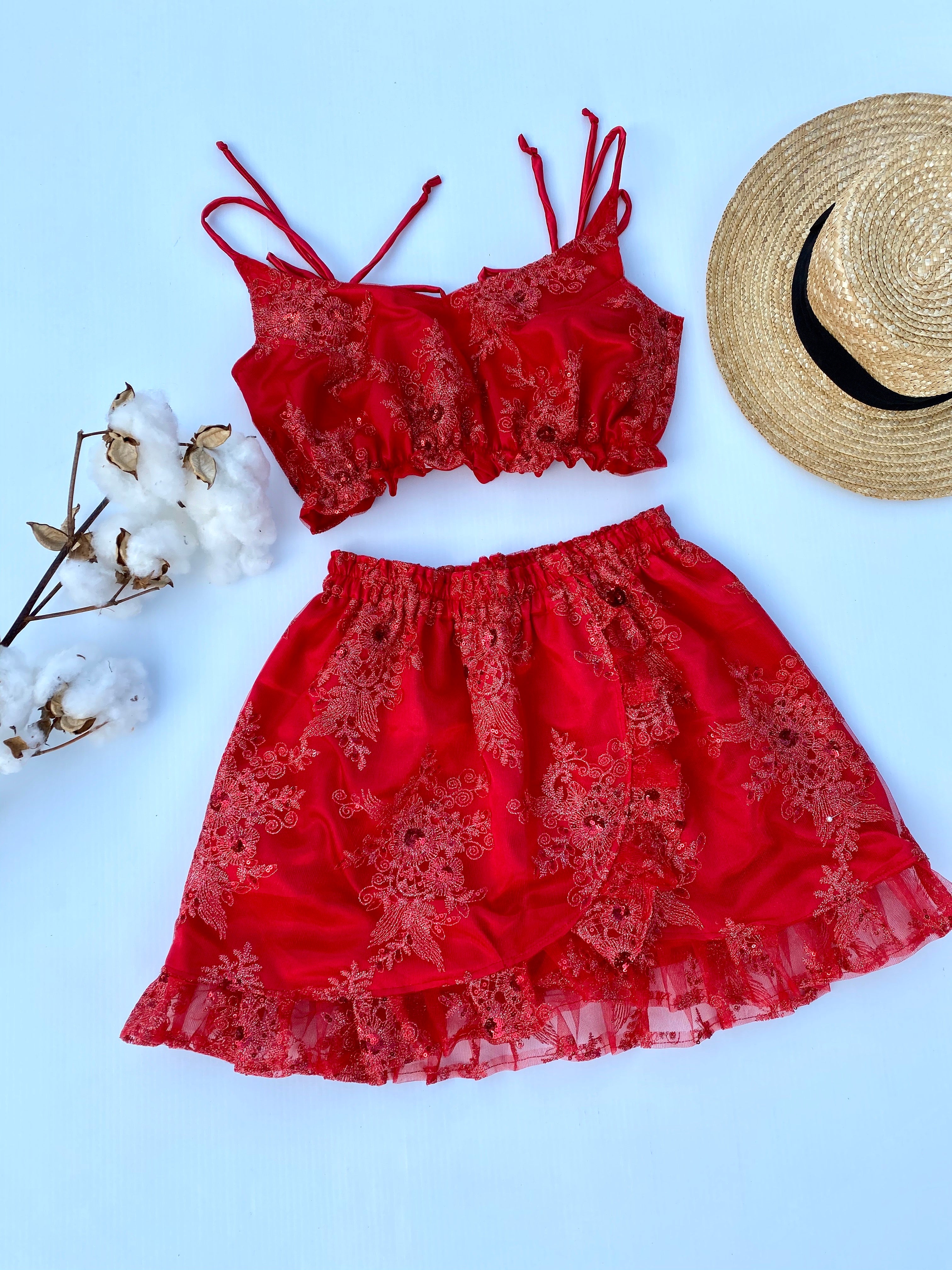 Create Your Own - Frill Crop and Elastic Wrap Skirt