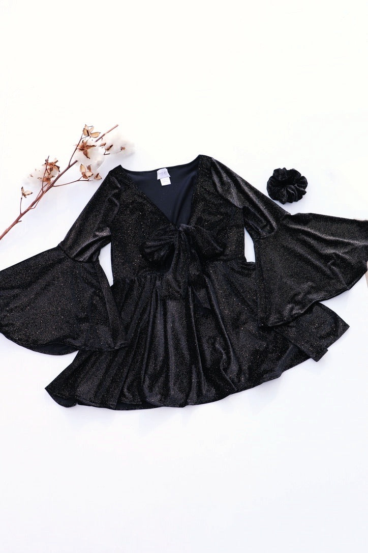 Create Your Own - Tie Front Flare Sleeve Dress