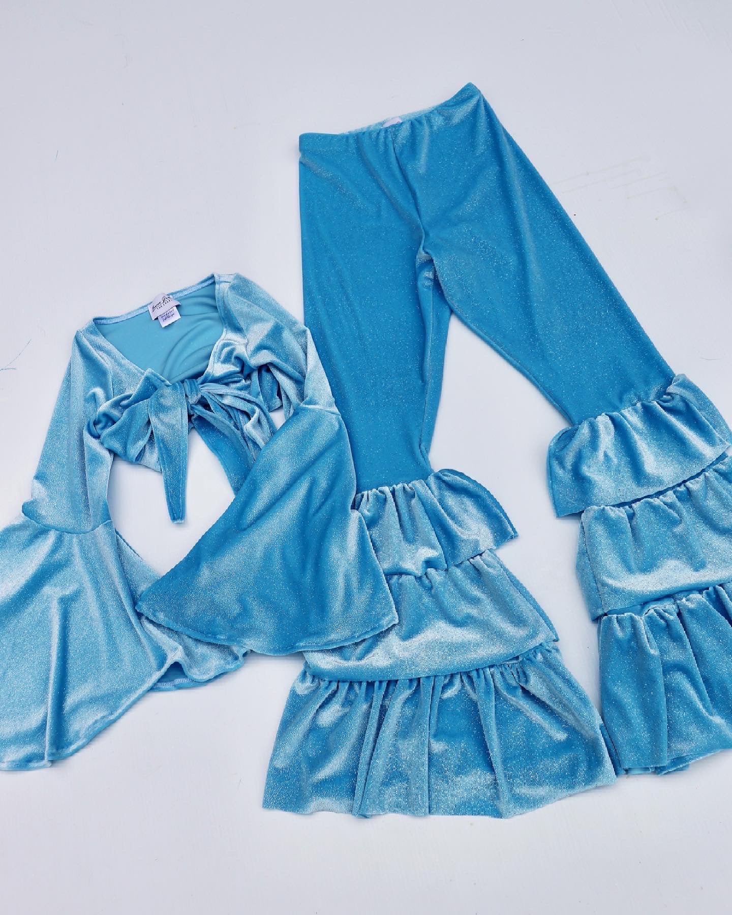 Create Your Own - Tie Front Flare Sleeve Crop and Wide Flares