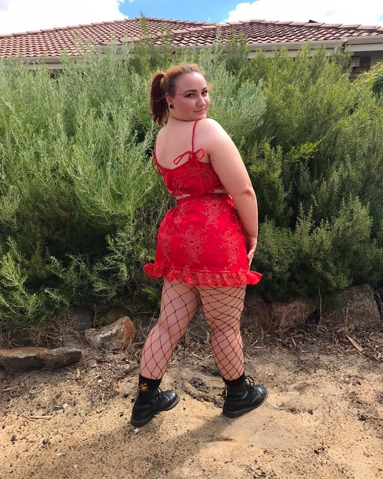 Create Your Own - Frill Crop and Elastic Wrap Skirt