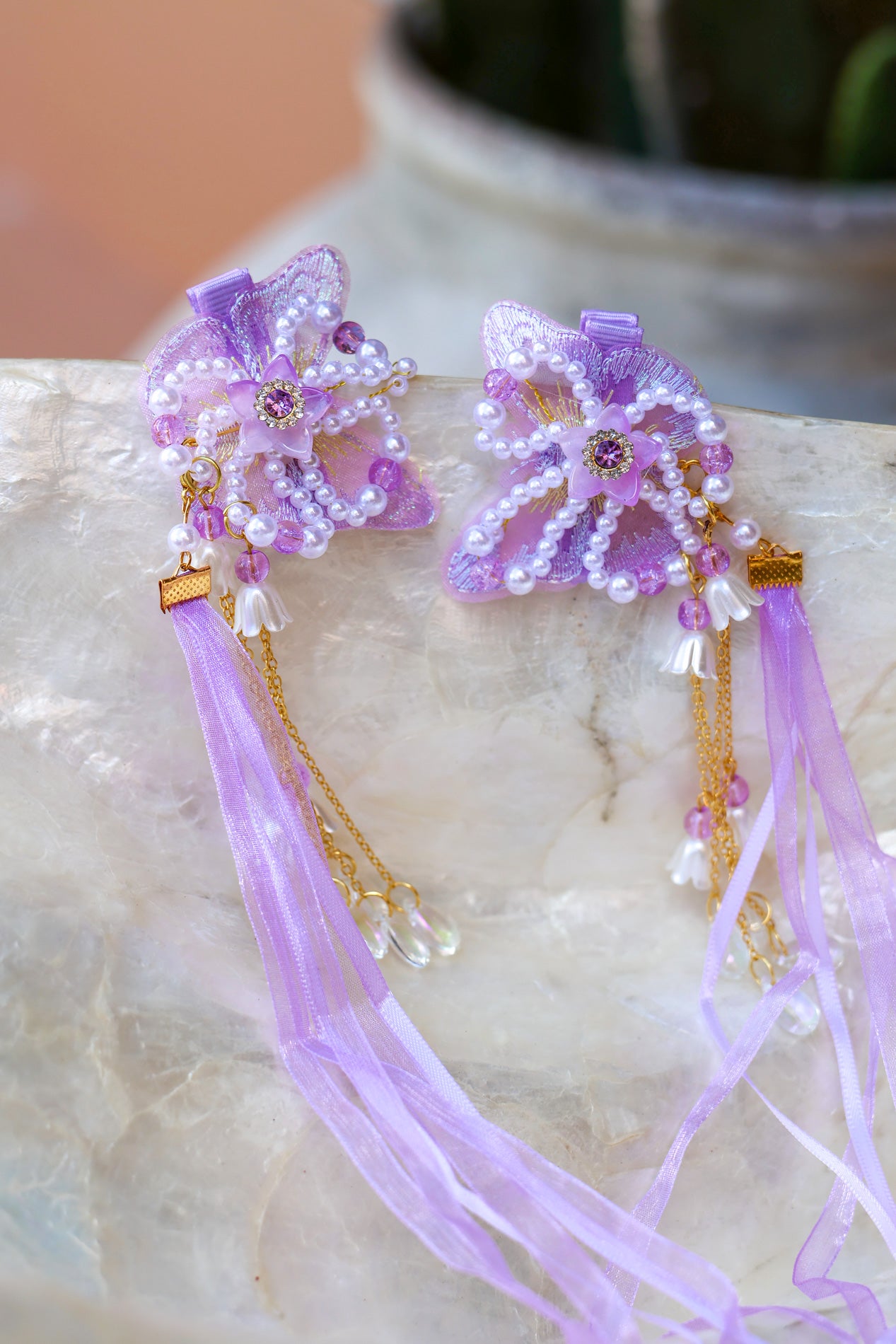 Purple Butterfly Hair / Boots Clips - 2pk