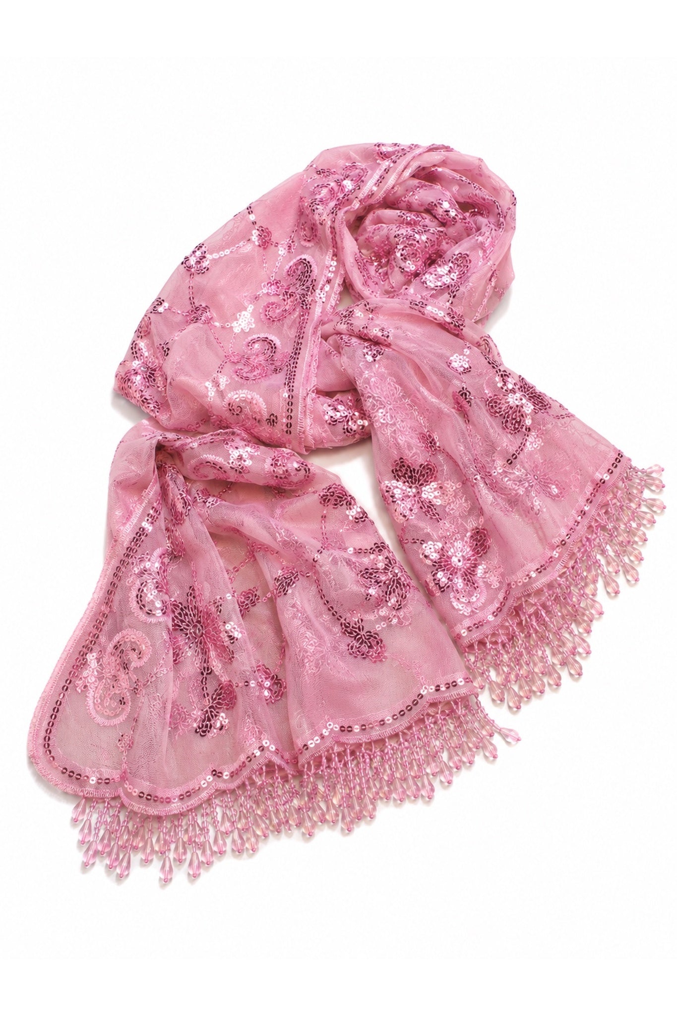 Pink Sequin Pashmina