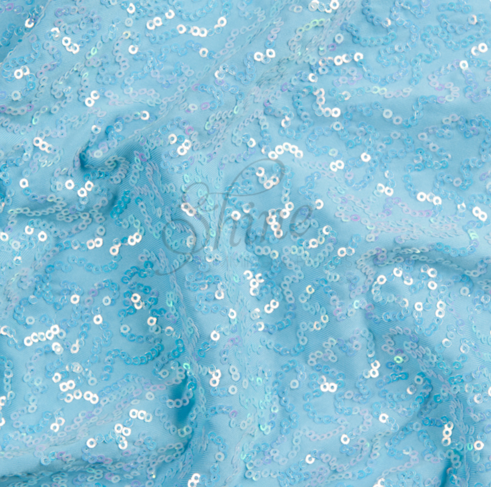 New Arrival - Baby Blue Sequin Spandex