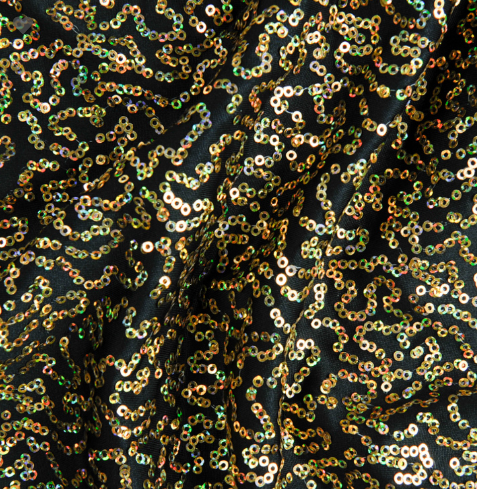Black and Gold sequin spandex