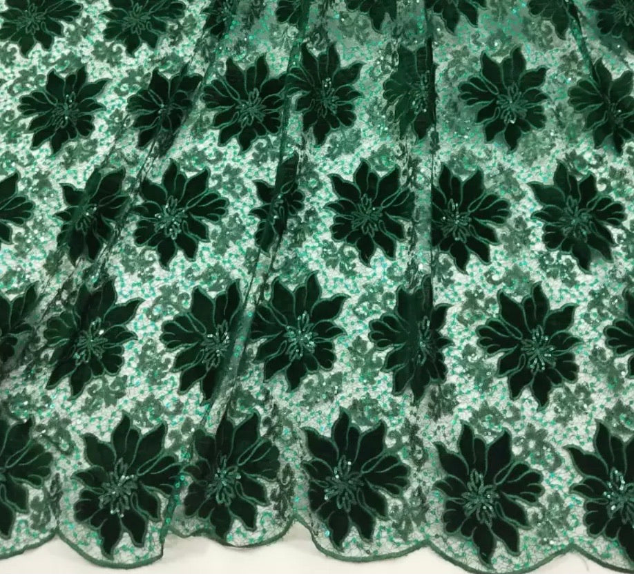 Emerald Sequin Velvet
